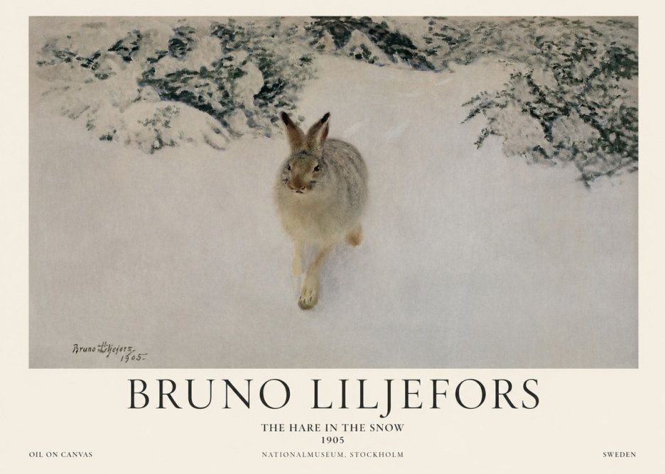Bruno Liljefors The Hare in the Snow No1 - Plakat