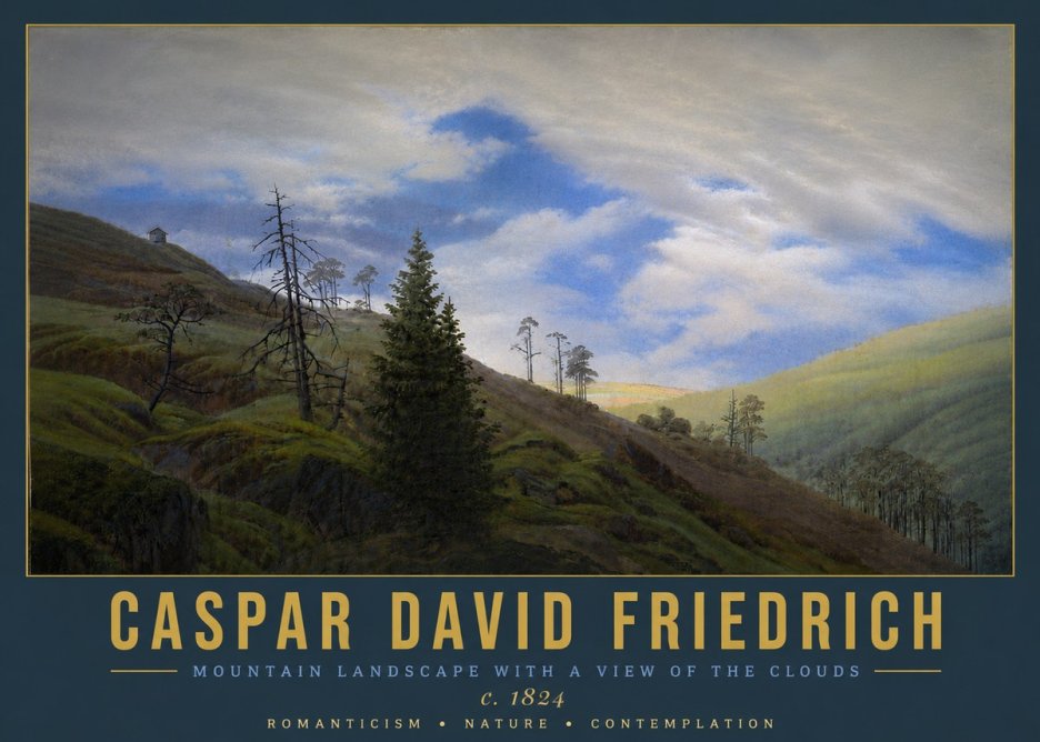 Caspar David Friedrich Mountain Landscape with a View of the Clouds No5 - Plakat