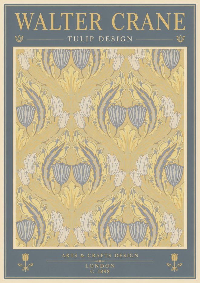 Walter Crane Tulip Design I No5 - Plakat