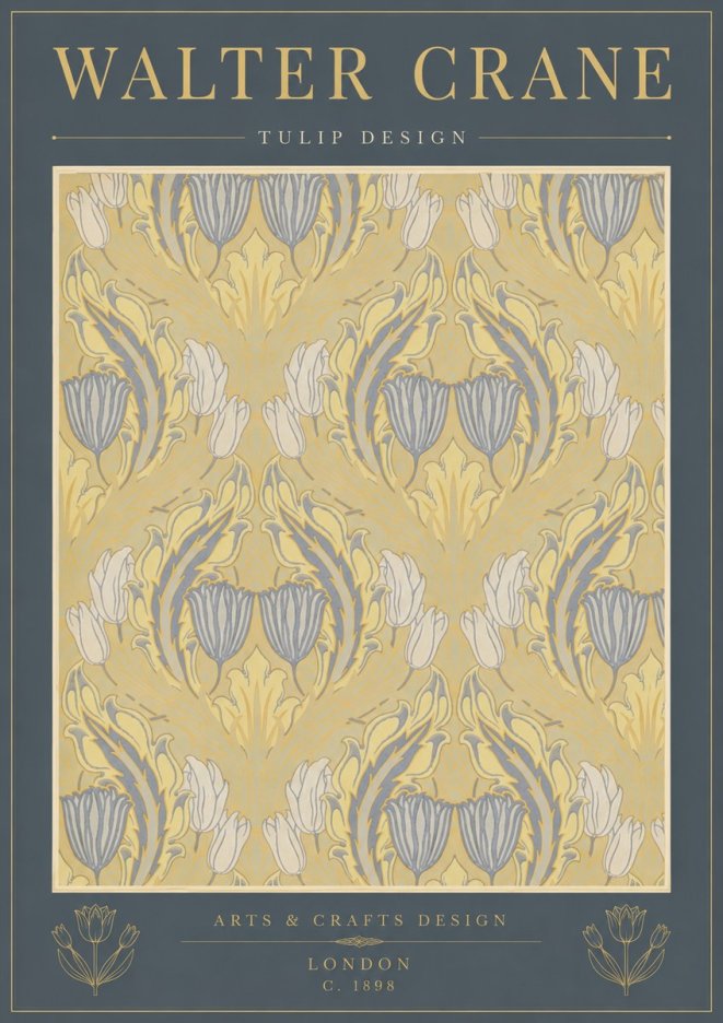 Walter Crane Tulip Design I No6 - Plakat