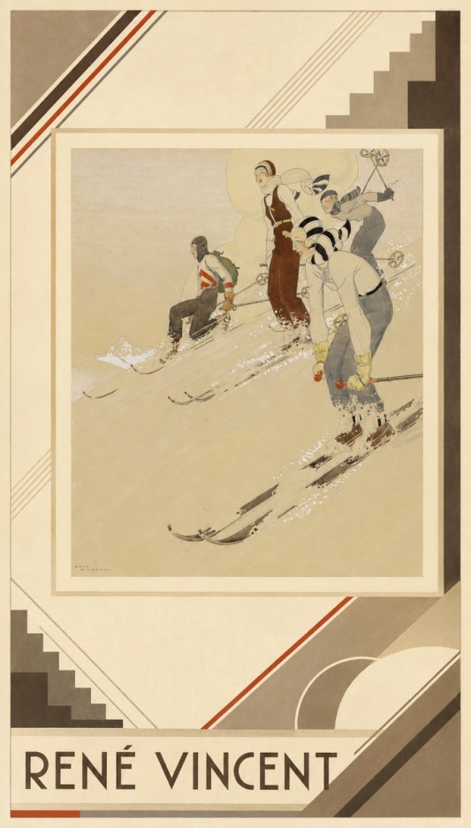 René Vincent Skiers No4 - Plakat