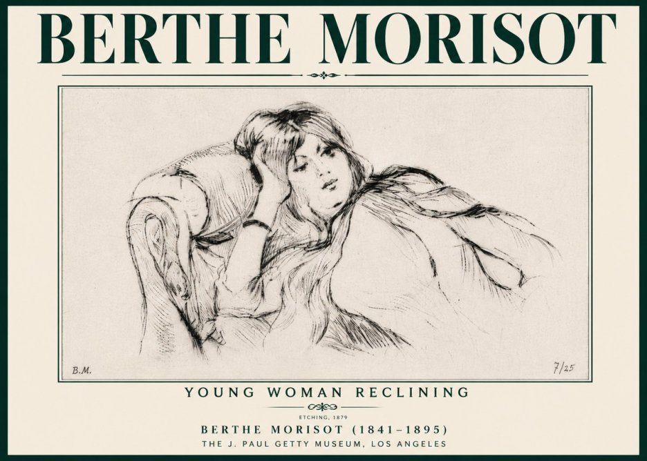 Berthe Morisot Young Woman Reclining I No6 - Plakat