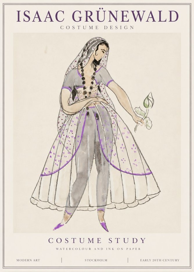 Isaac Grünewald Costume Study IV No1 - Plakat