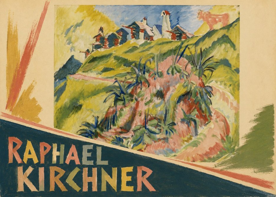 Raphael Kirchner Hillside Dwellings with Alpine Cow No3 - Plakat