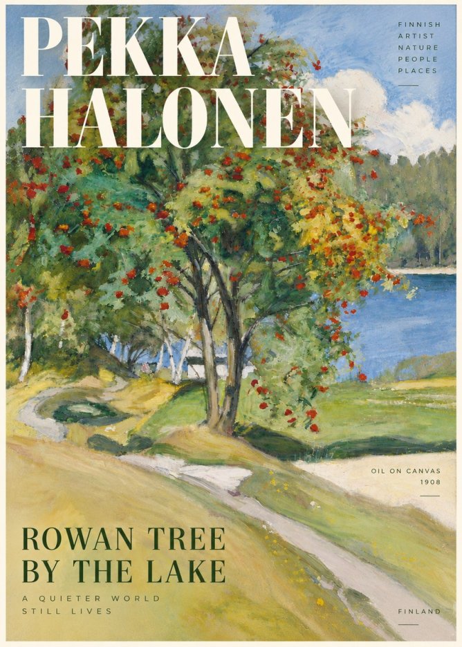 Pekka Halonen Rowan Tree by the Lake No6 - Plakat