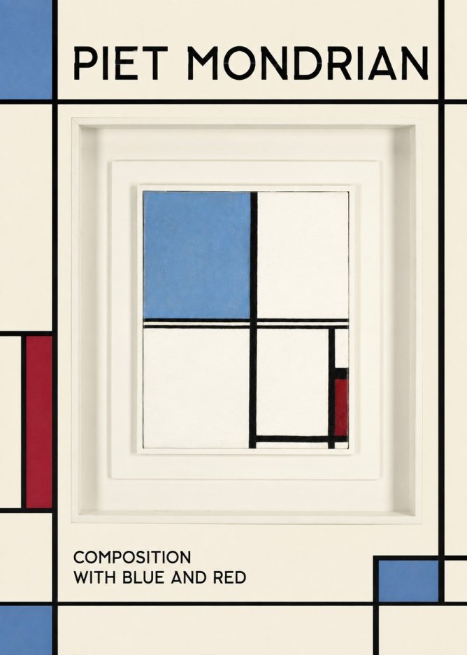 Piet Mondrian Composition with Blue and Red No1 - Plakat