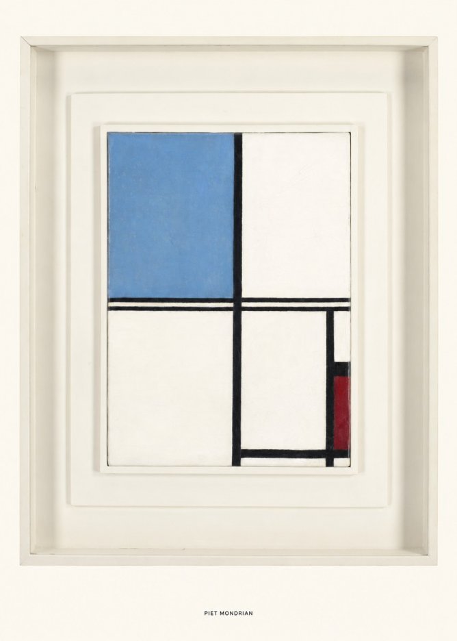 Piet Mondrian Composition with Blue and Red No5 - Plakat