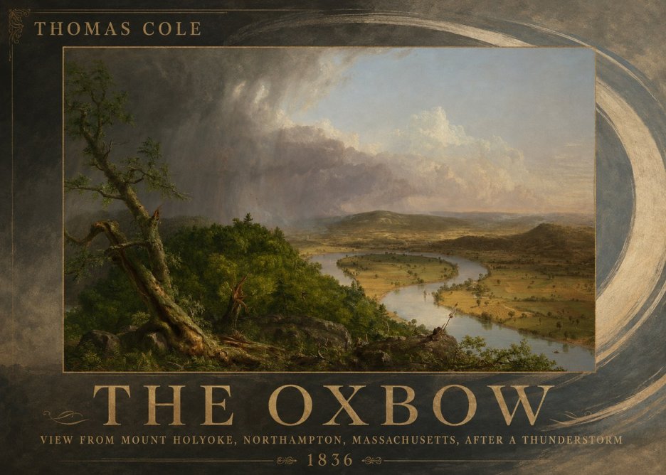 Thomas Cole View from Mount Holyoke, Northampton, Massachusetts, After a Thunderstorm—the Oxbow II No3 - Plakat