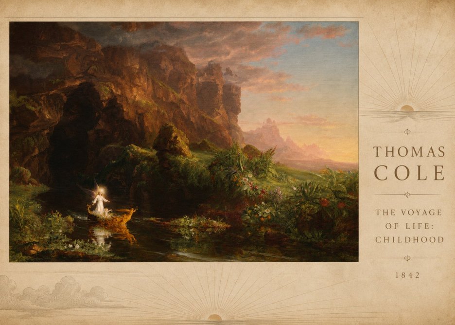 Thomas Cole The Voyage of Life: Childhood III No3 - Plakat