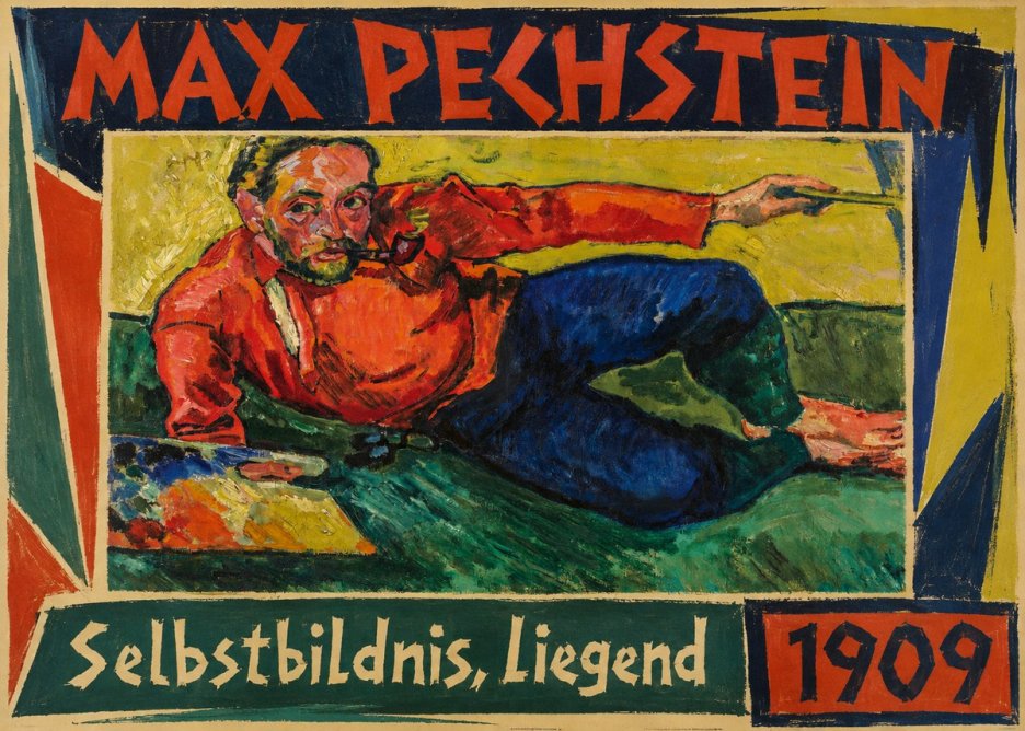 Max Pechstein Selbstbildnis, Liegend No1 - Plakat