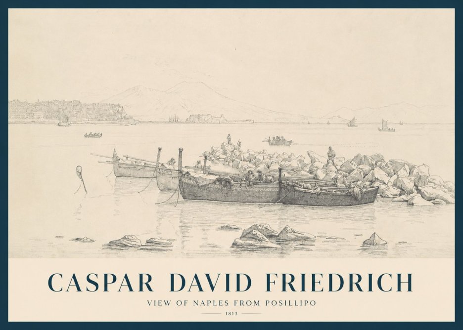 Caspar David Friedrich View of Naples from Posillipo No1 - Plakat