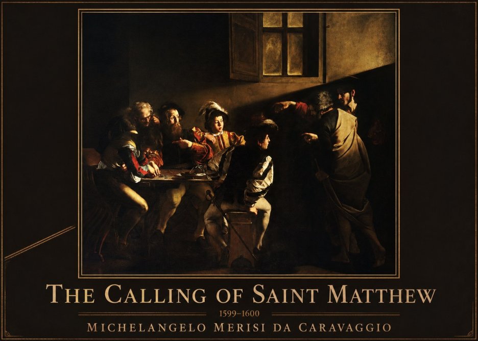Michelangelo Merisi da Caravaggio The Calling of Saint Matthew I No1 - Plakat