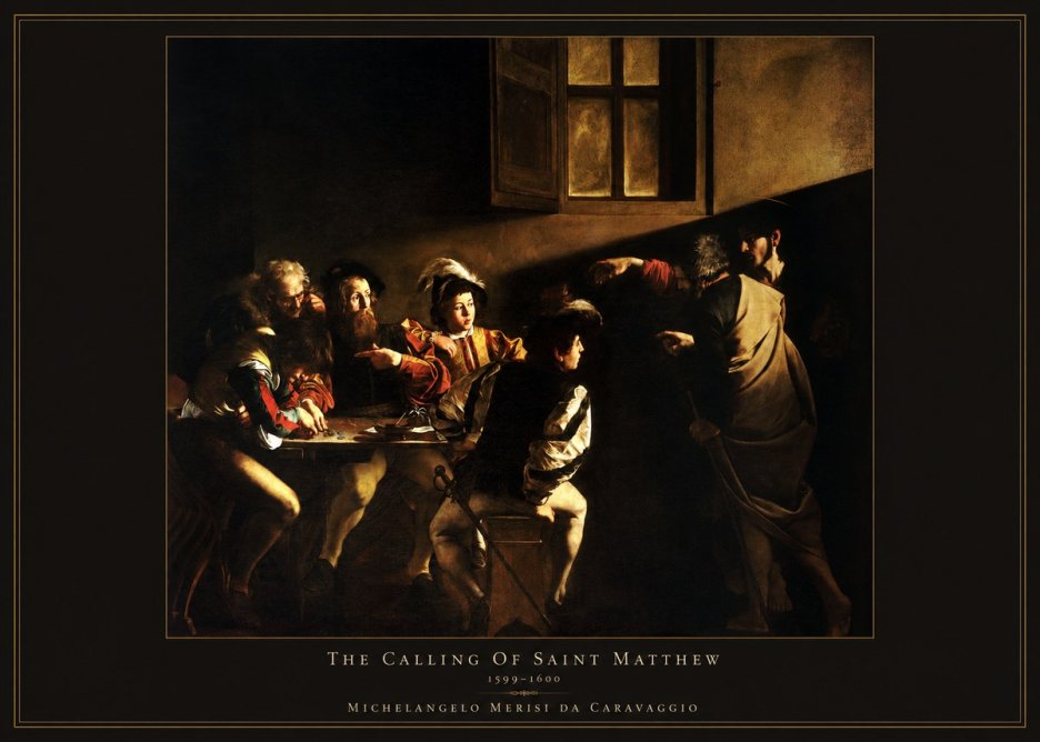 Michelangelo Merisi da Caravaggio The Calling of Saint Matthew I No4 - Plakat