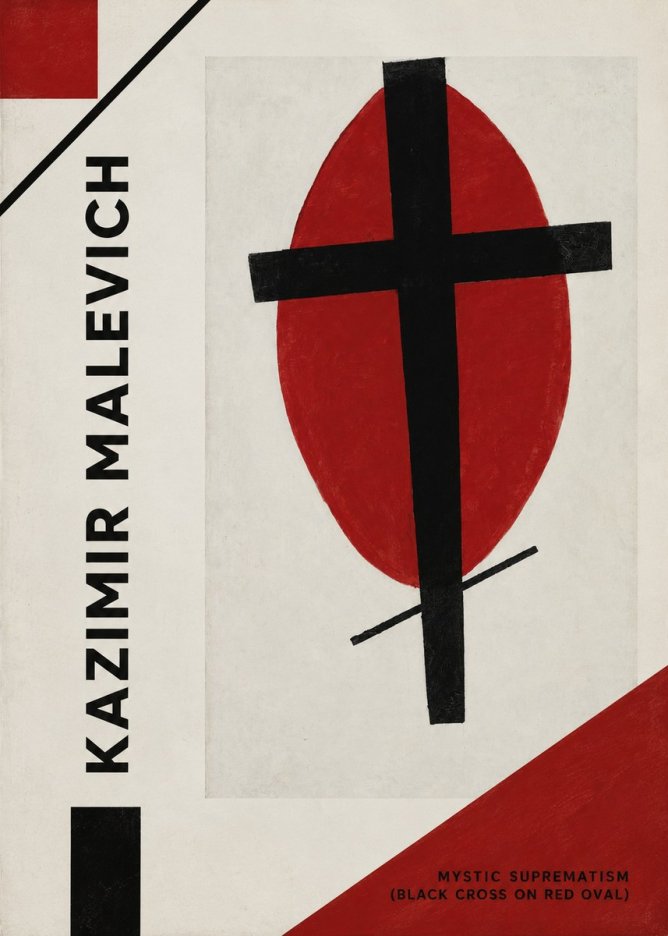 Kazimir Malevich Mystic Suprematism (Black Cross on Red Oval) No2 - Plakat
