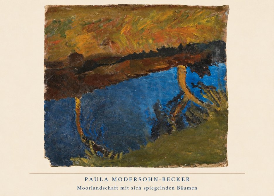 Paula Modersohn-Becker Moorlandschaft Mit Sich Spiegelnden Bäumen No6 - Plakat