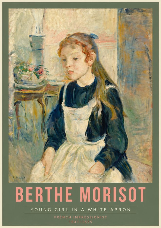 Berthe Morisot Young Girl in a White Apron No4 - Plakat