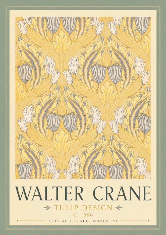 Walter Crane Tulip Design II No3 - Plakat