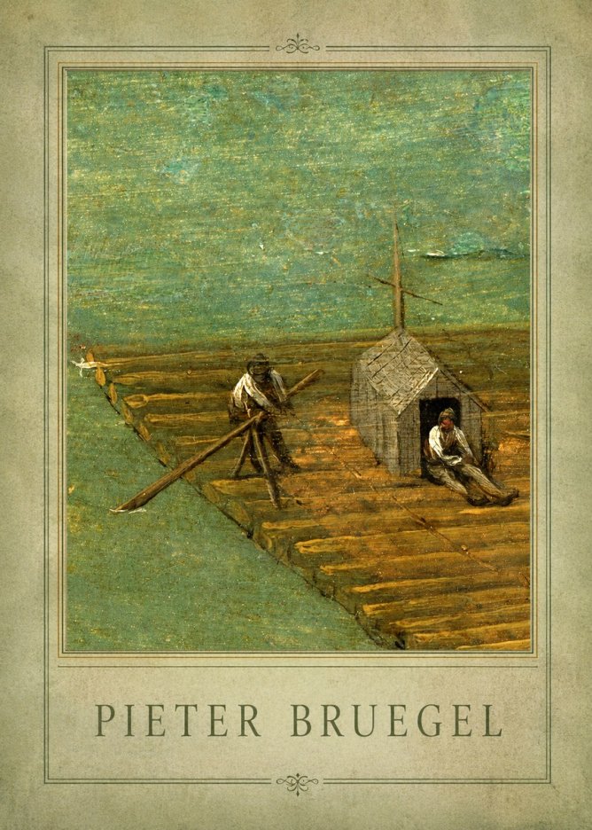 Pieter Bruegel Two Men on a Raft No1 - Plakat