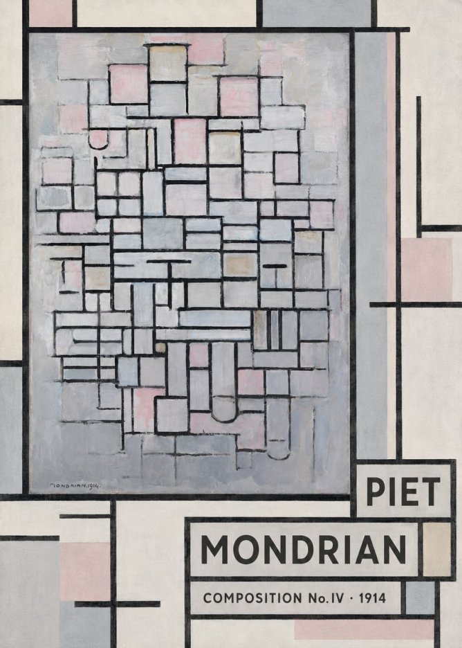 Piet Mondrian Composition No. Iv • 1914 No5 - Plakat