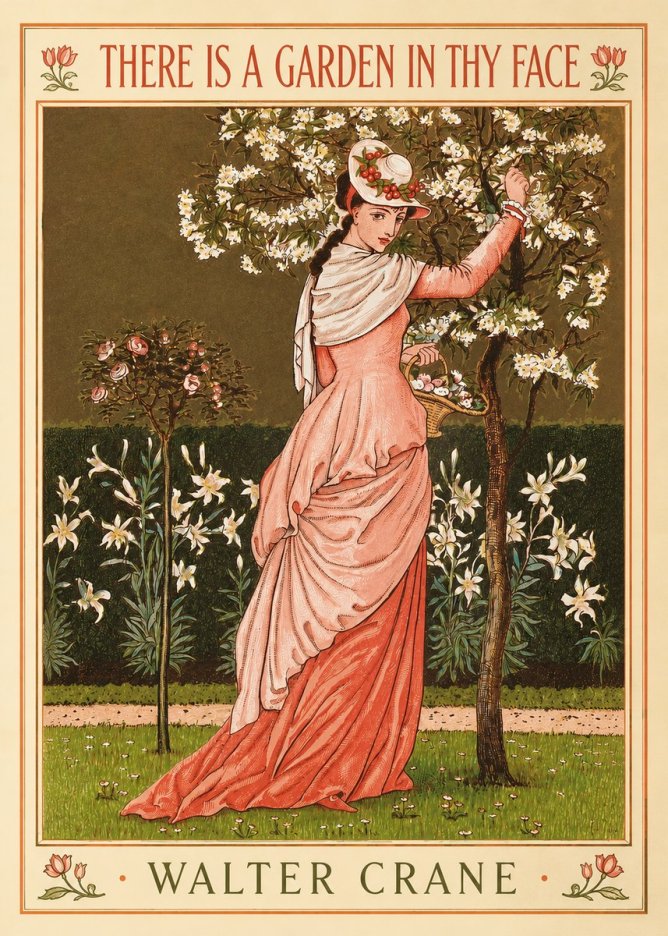 Walter Crane There Is a Garden in Thy Face II No2 - Plakat