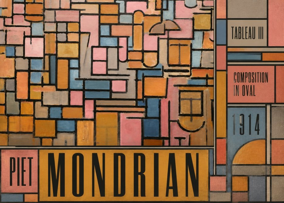 Piet Mondrian Tableau Iii — Composition in Oval No5 - Plakat