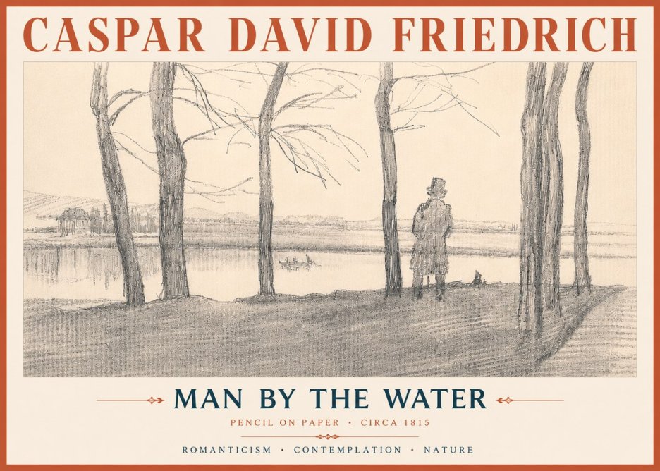 Caspar David Friedrich Man by the Water No6 - Plakat
