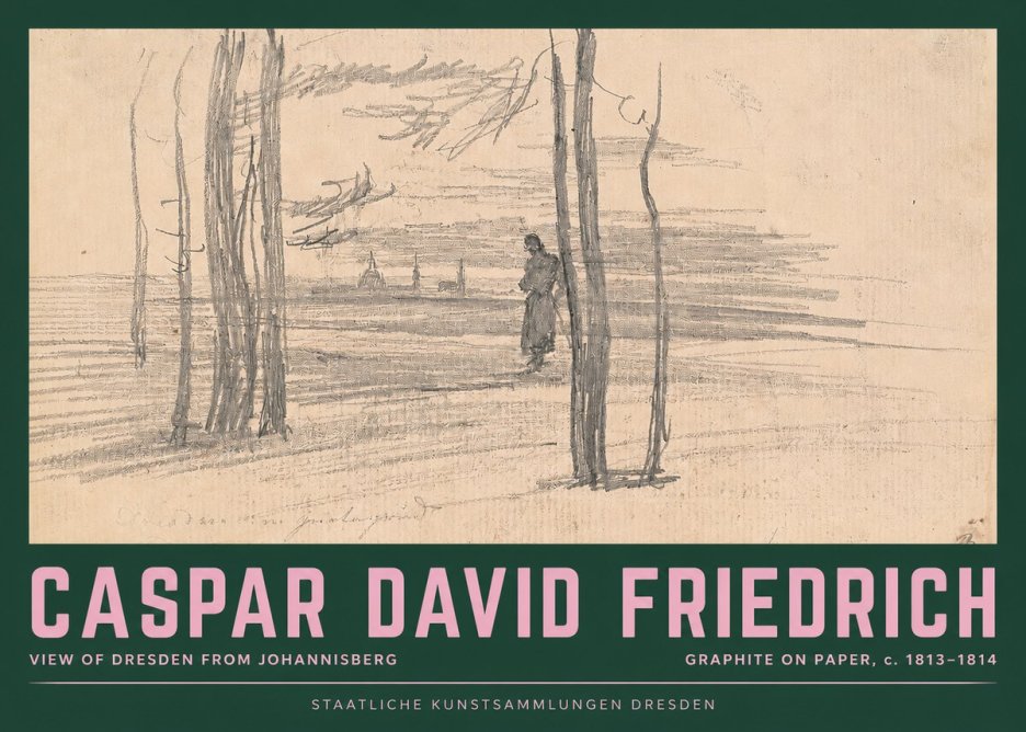 Caspar David Friedrich View of Dresden from Johannisberg No2 - Plakat
