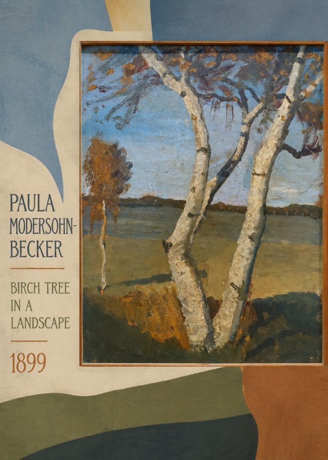 Paula Modersohn-Becker Birch Tree in a Landscape No4 - Plakat
