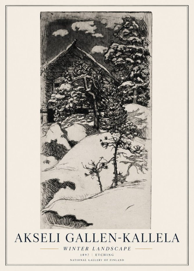 Akseli Gallen-Kallela Winter Landscape I No1 - Plakat