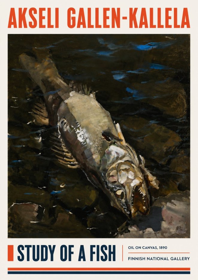 Akseli Gallen-Kallela Study of a Fish No4 - Plakat
