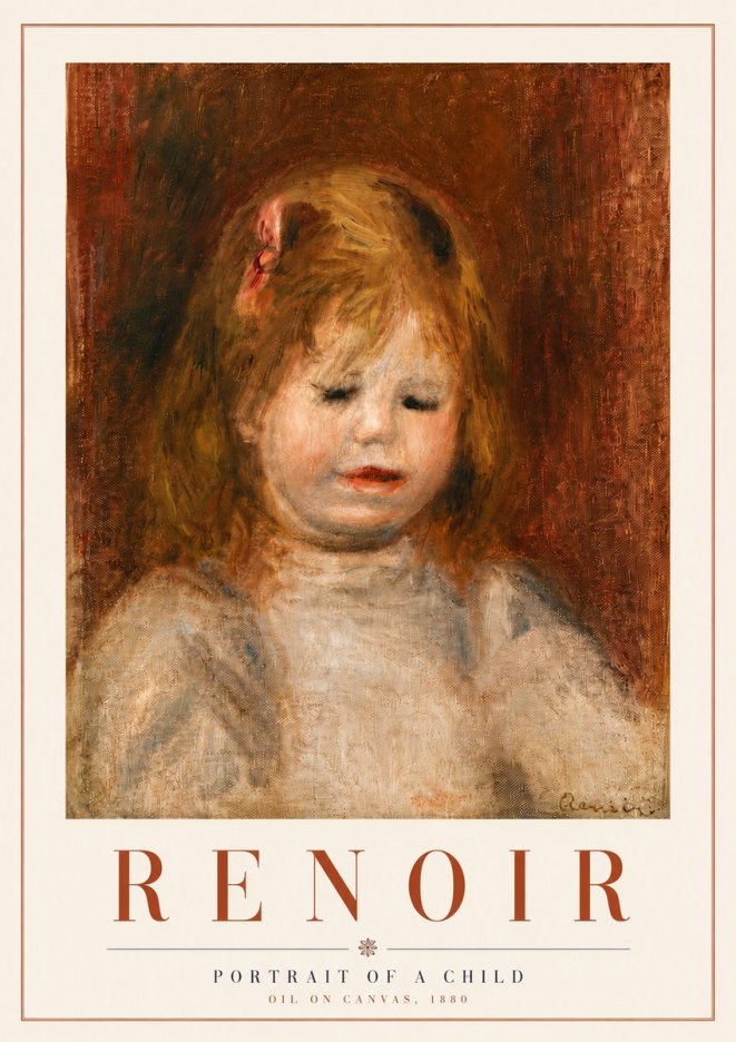 Renoir Portrait of a Child I No5 - Plakat
