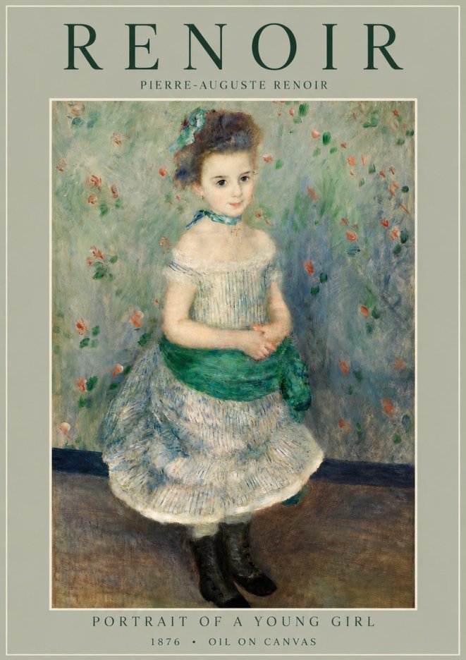 Renoir Portrait of a Young Girl I No4 - Plakat
