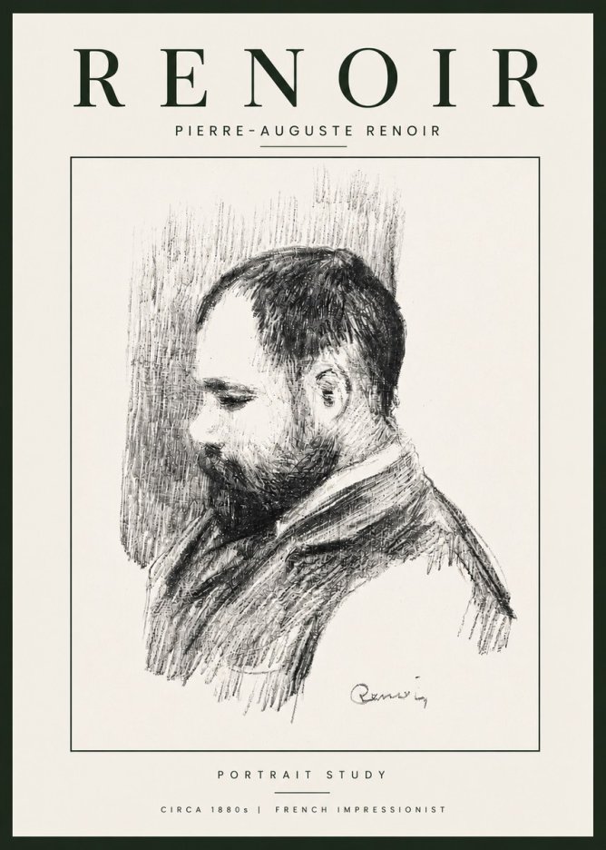 Renoir Portrait Study I No6 - Plakat