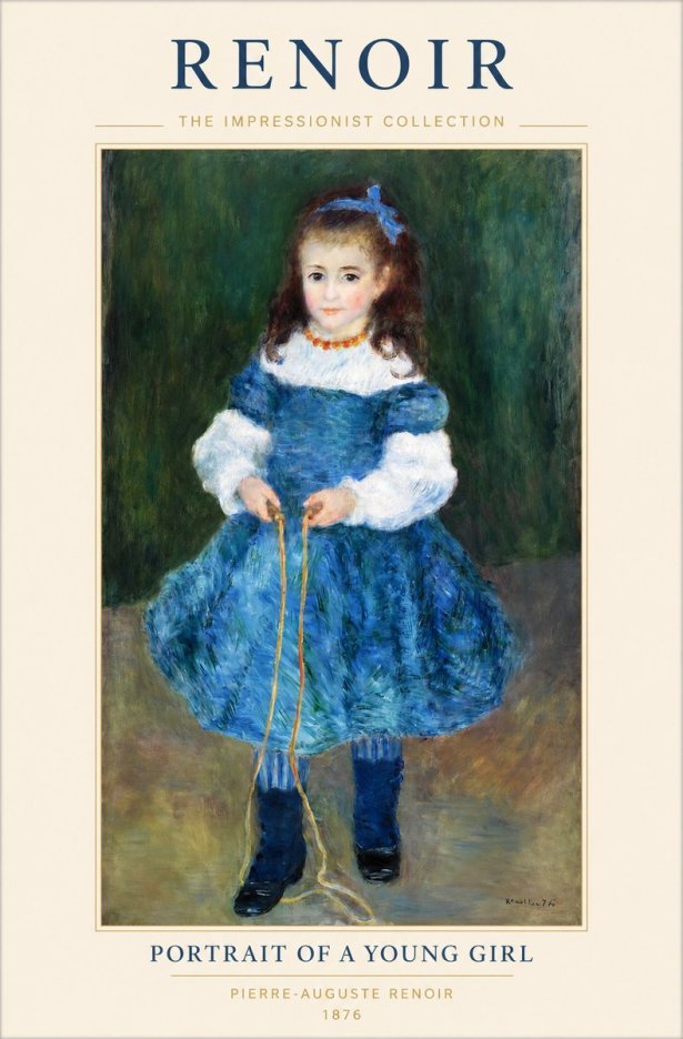 Renoir Portrait of a Young Girl III No1 - Plakat