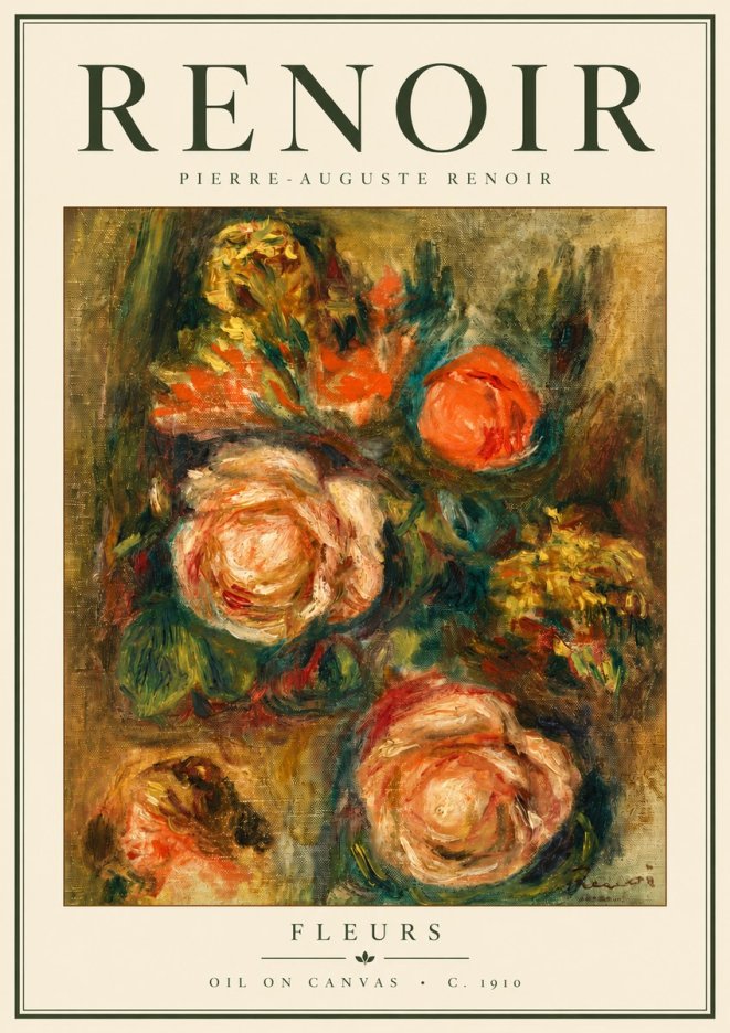 Renoir Fleurs No5 - Plakat