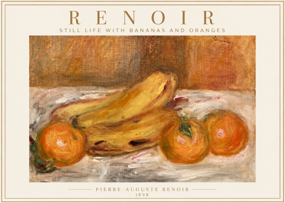 Renoir Still Life with Bananas and Oranges No4 - Plakat