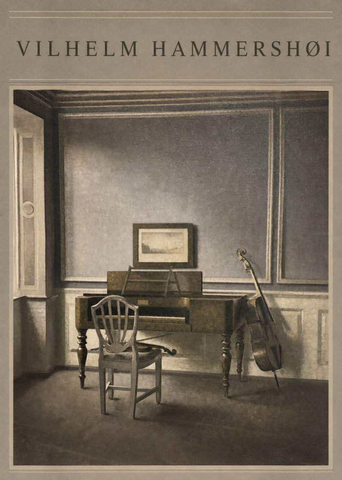 Vilhelm Hammershøi Interior with a Piano and a Cello No3 - Plakat