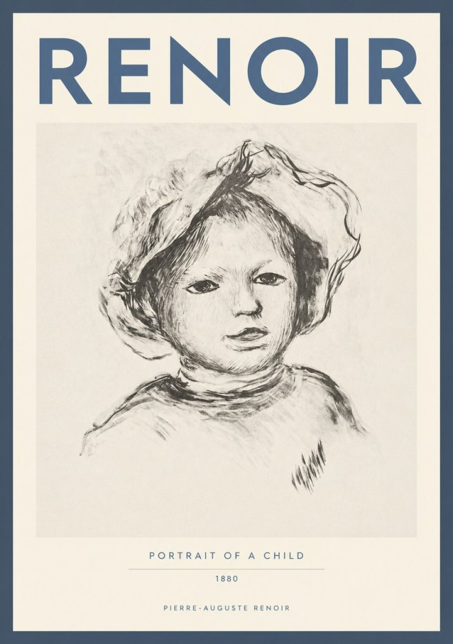 Renoir Portrait of a Child II No2 - Plakat