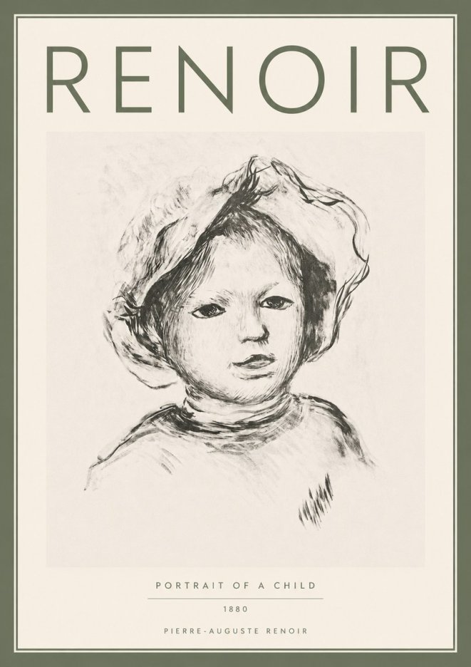 Renoir Portrait of a Child II No5 - Plakat