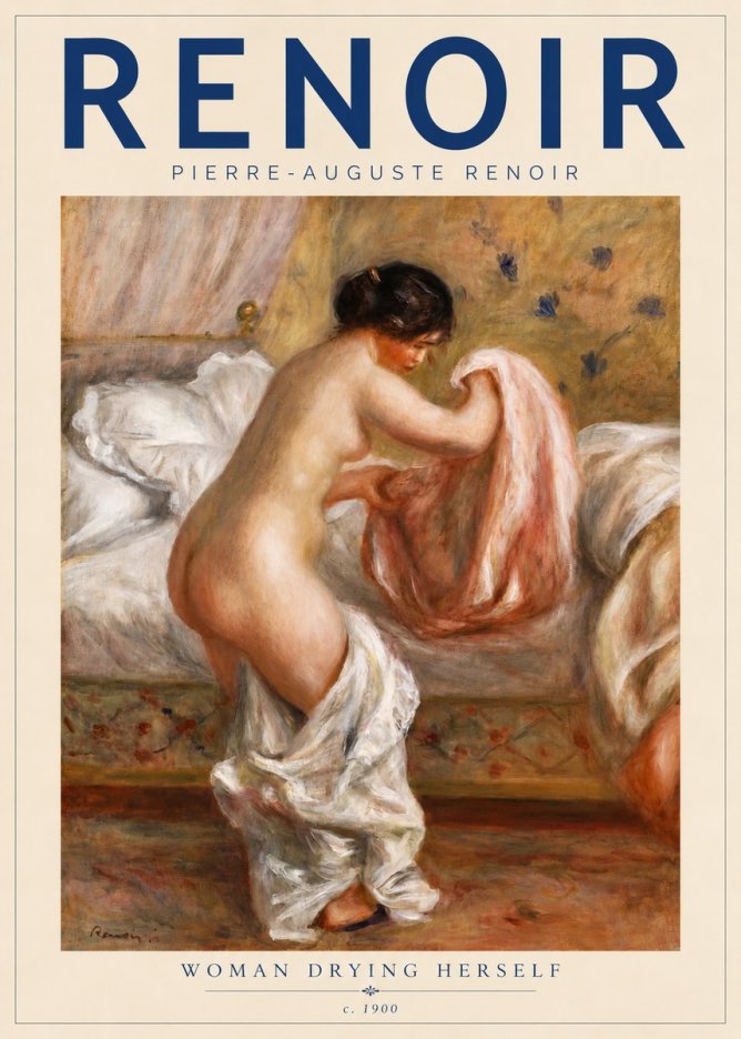 Renoir Woman Drying Herself No3 - Plakat