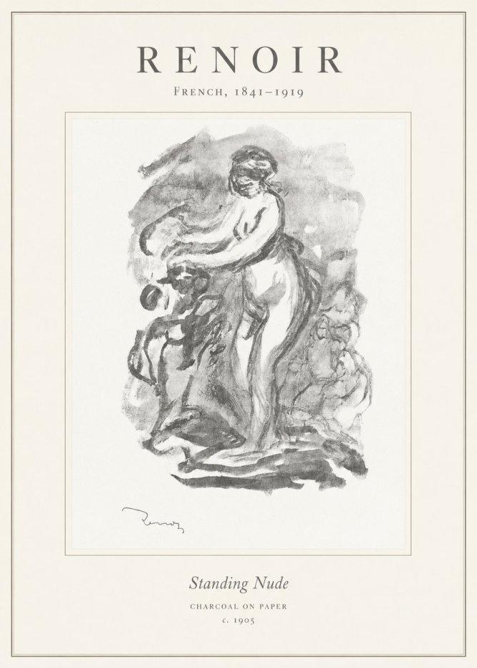 Renoir Standing Nude No1 - Plakat