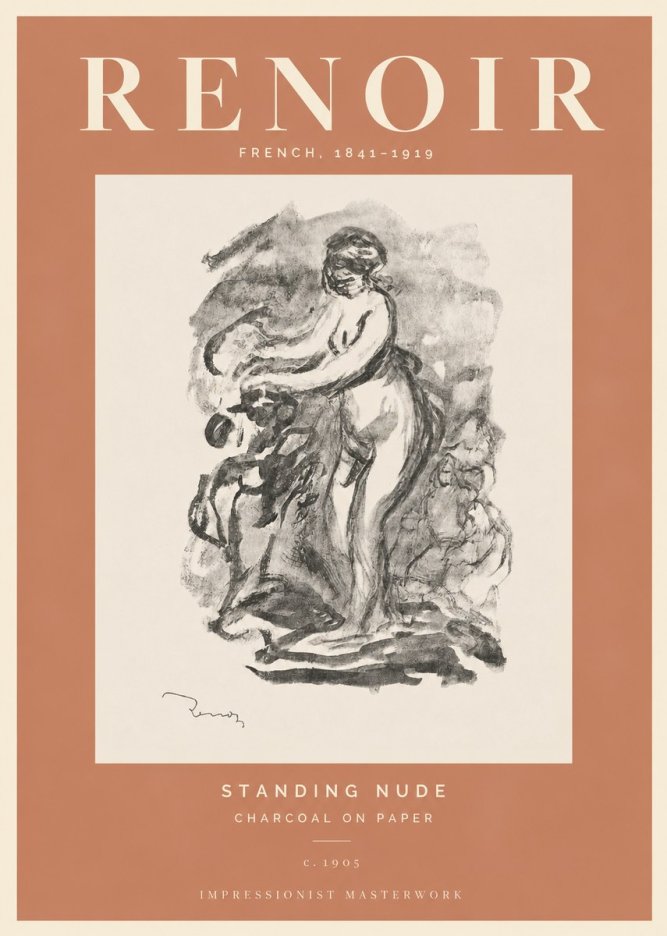 Renoir Standing Nude No5 - Plakat