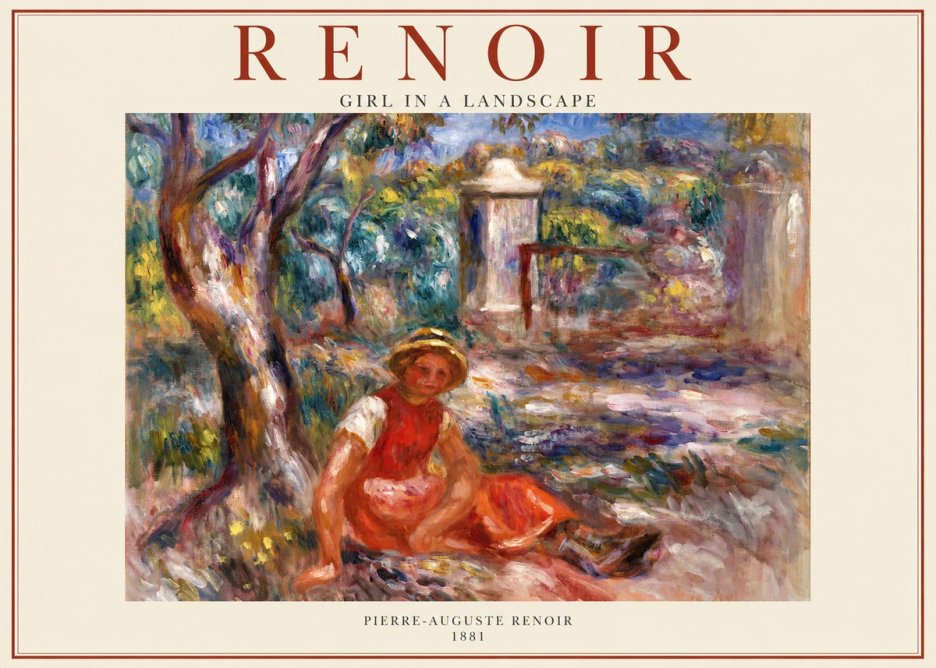 Renoir Girl in a Landscape No1 - Plakat