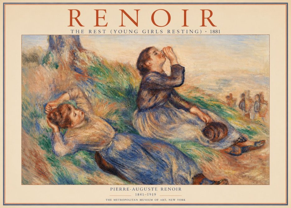 Renoir The Rest (Young Girls Resting) No2 - Plakat