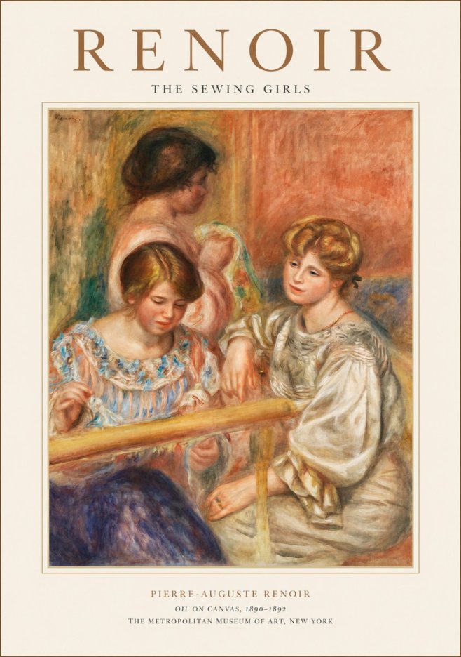 Renoir The Sewing Girls No1 - Plakat