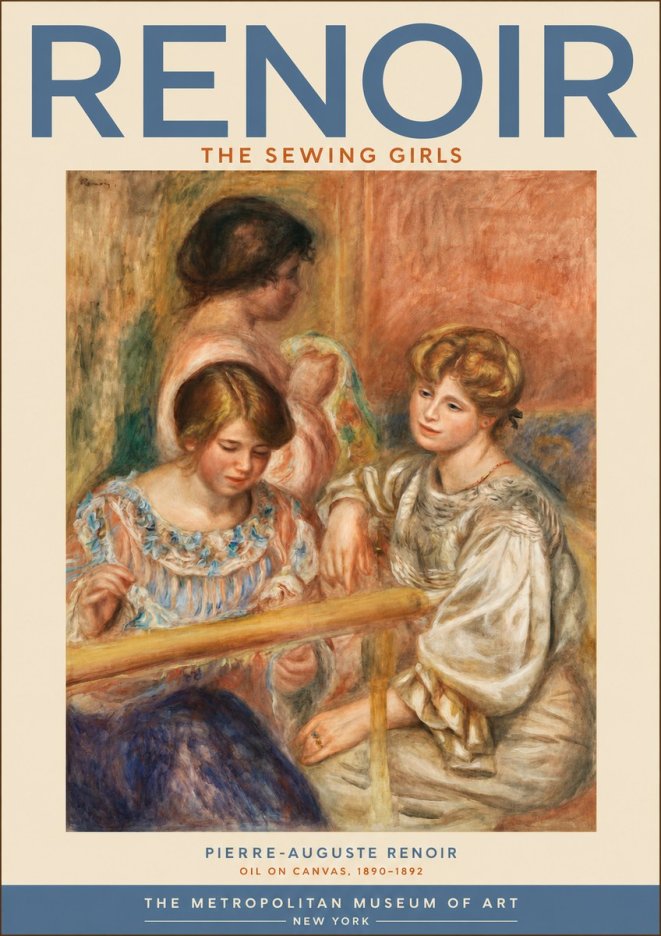 Renoir The Sewing Girls No2 - Plakat