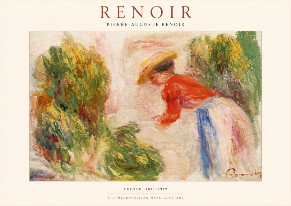 Renoir Woman in a Garden No1 - Plakat
