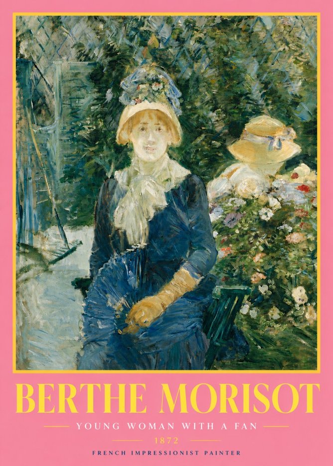 Berthe Morisot Young Woman with a Fan I No4 - Plakat