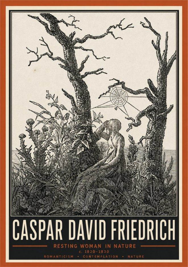Caspar David Friedrich Resting Woman in Nature No6 - Plakat