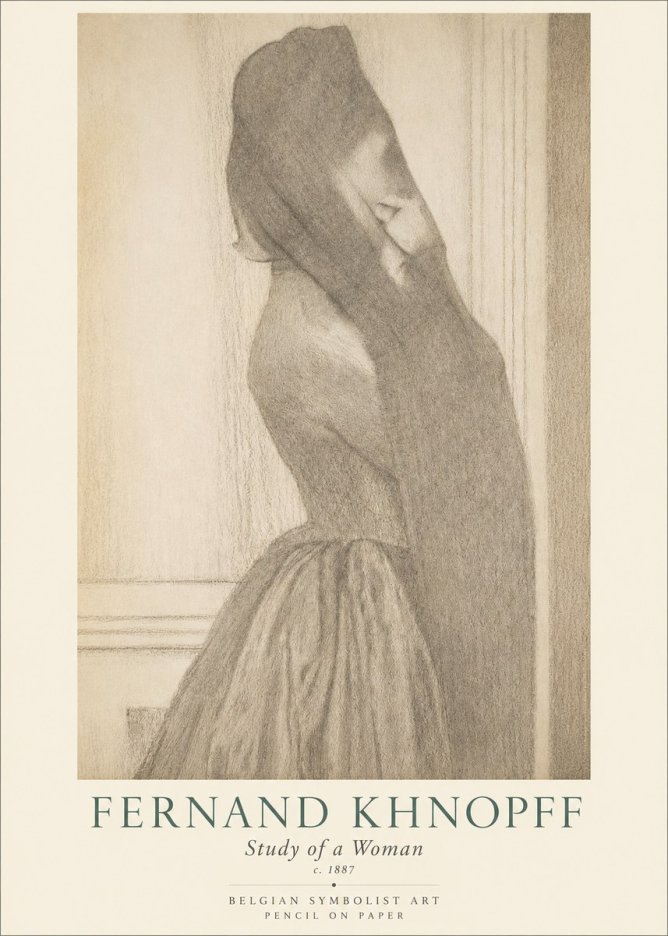 Fernand Khnopff Study of a Woman No1 - Plakat